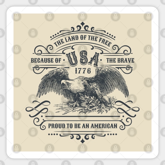 America 1776 Land Of The Free Sticker by Designkix